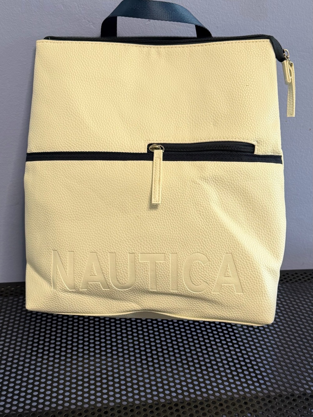 Nautica white Backpack Tote with Black Trim